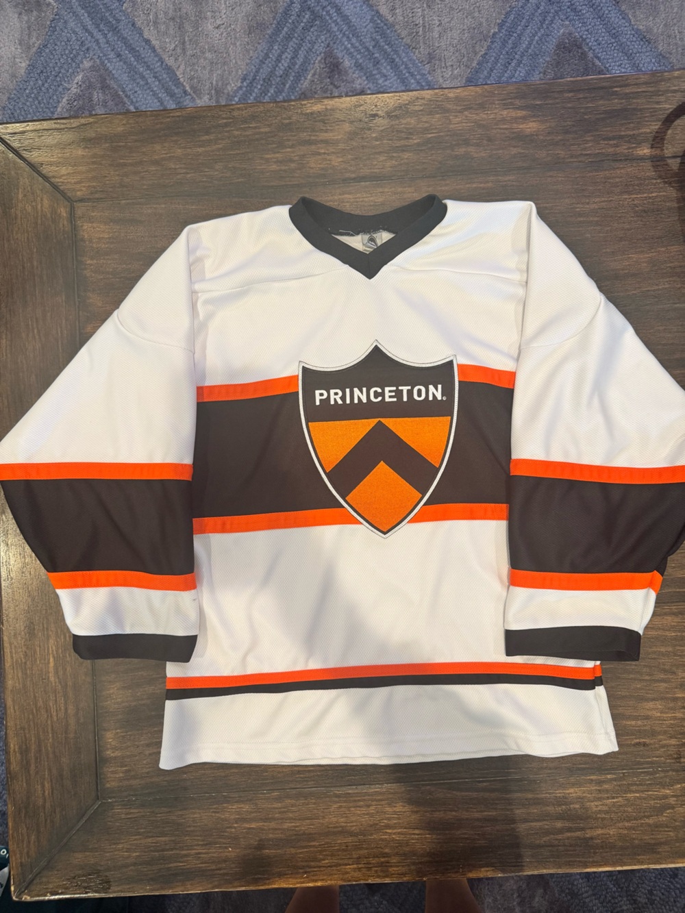Princeton White, Black & Orange Hockey Jersey